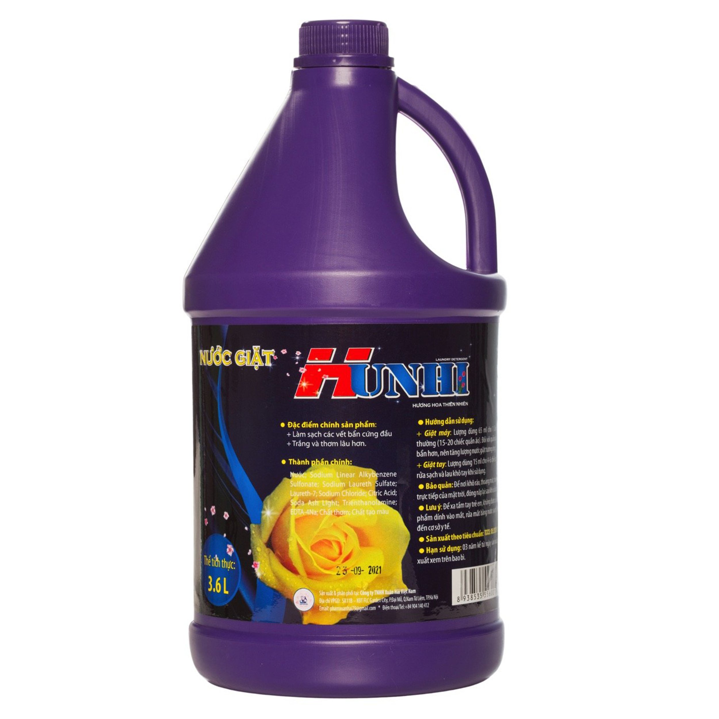 Nước giặt can tròn mặt sau 3,6 lít